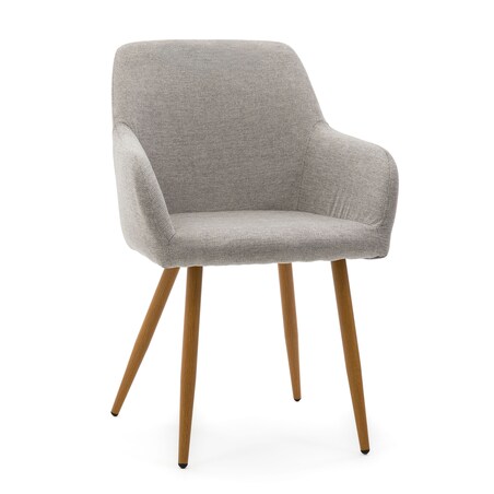 Krzesło skandynawskie szare SCANDI do salonu jadalni metalowe nogi w kolorze drewna