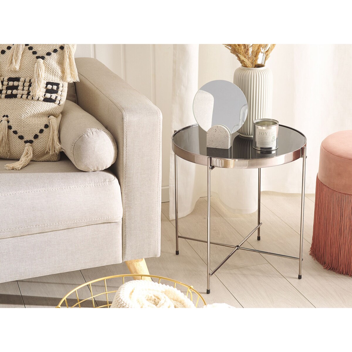 Stolik pomocniczy srebrny LUCEA