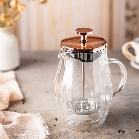 Zaparzacz do kawy herbaty 0.35L French Press różowe złoto KLAUSBERG