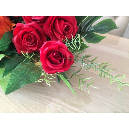 RÓŻA MAŁA sztuczna czerwona na stroik wiązankę 6x