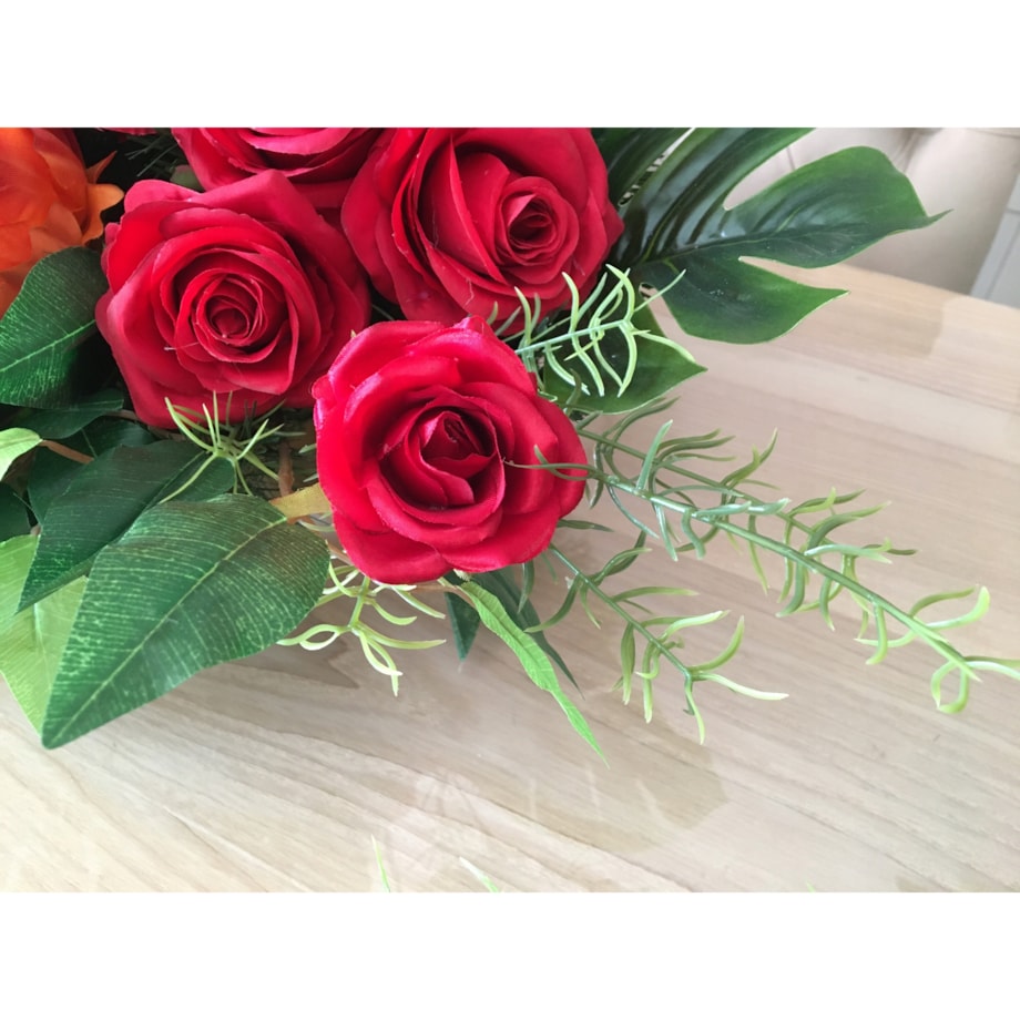 RÓŻA MAŁA sztuczna czerwona na stroik wiązankę 6x