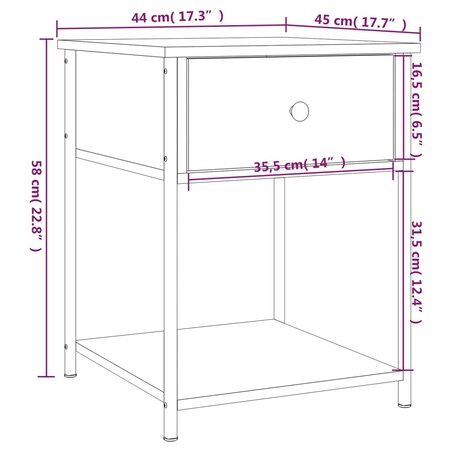 vidaXL Stoliki nocne, 2 szt., czarne, 44x45x58 cm