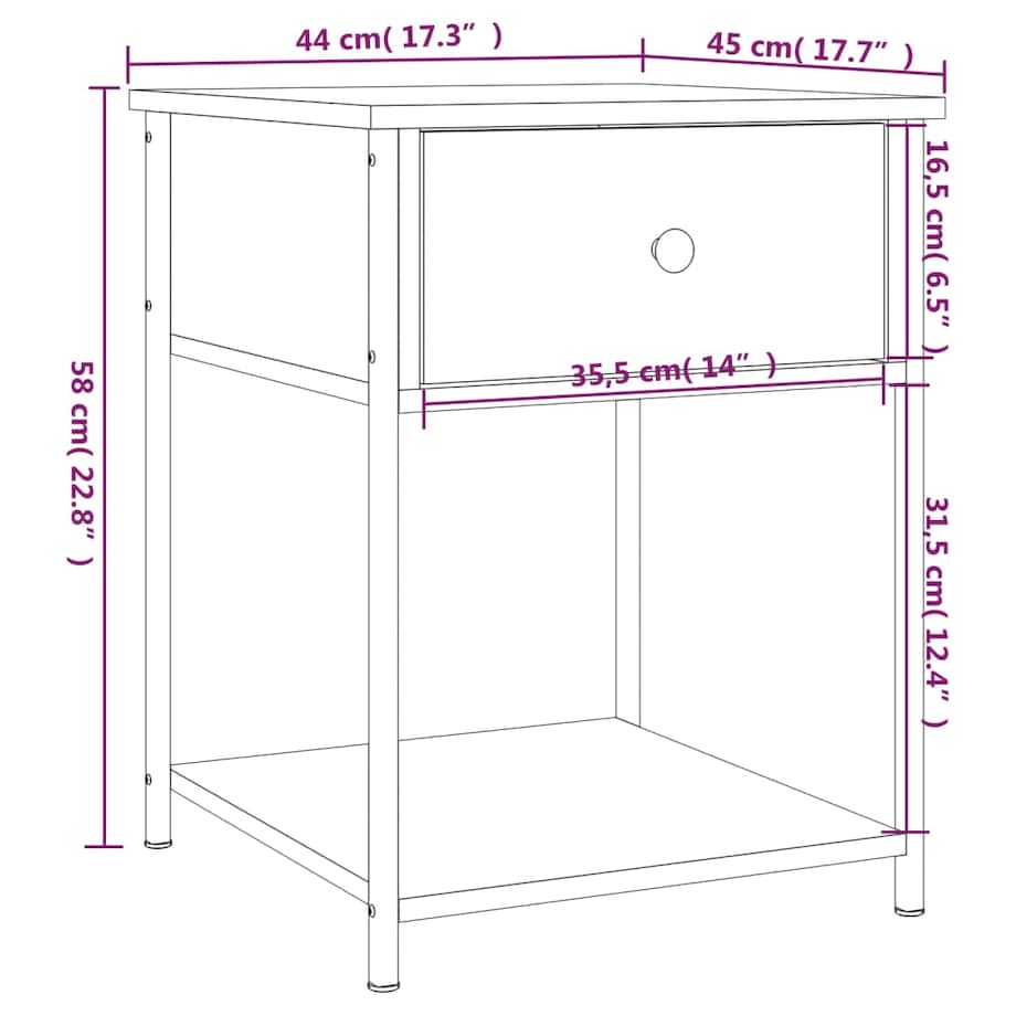 vidaXL Stoliki nocne, 2 szt., czarne, 44x45x58 cm
