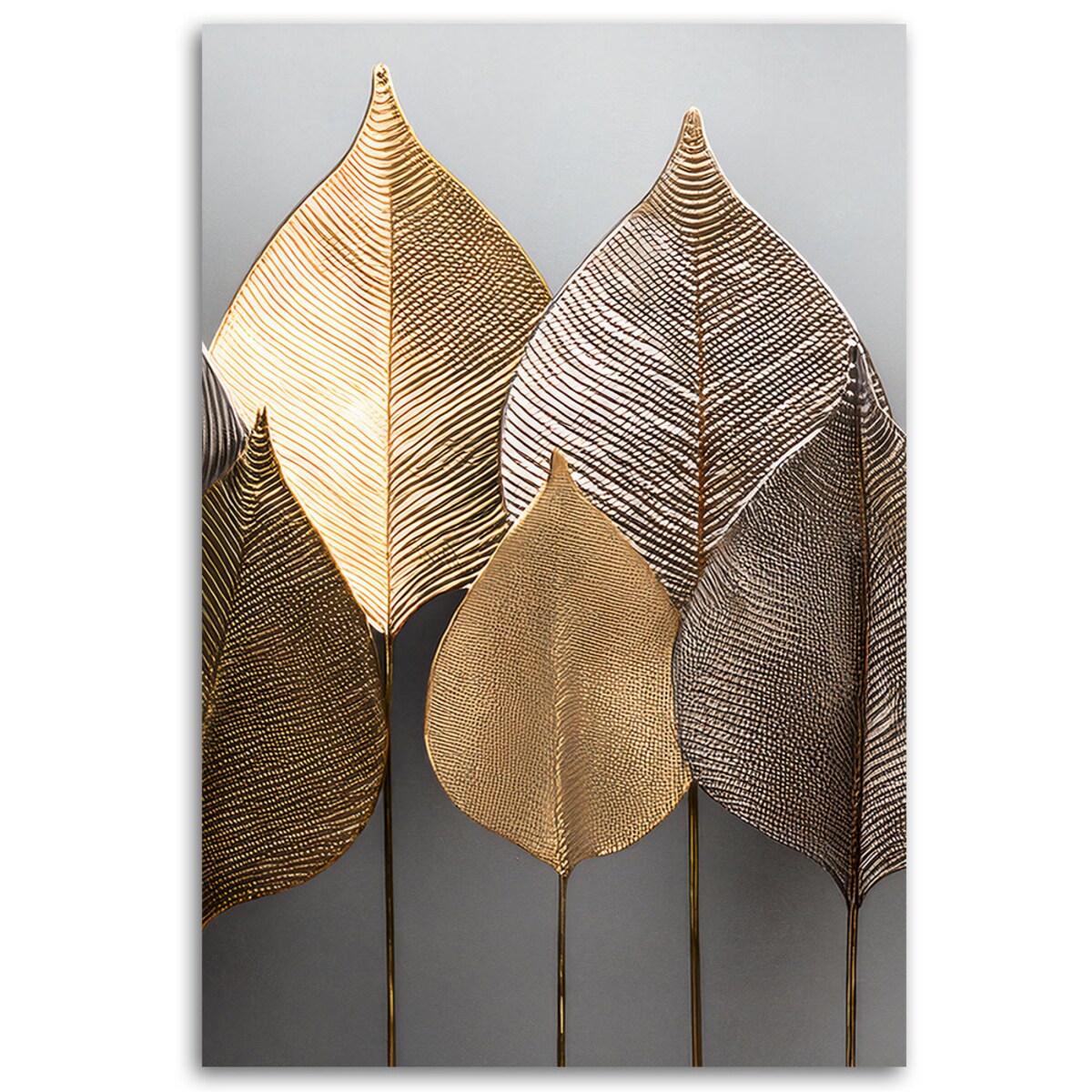 Obraz na ścianę nowoczesny Loft Złote Liście Abstrakcja 70x100