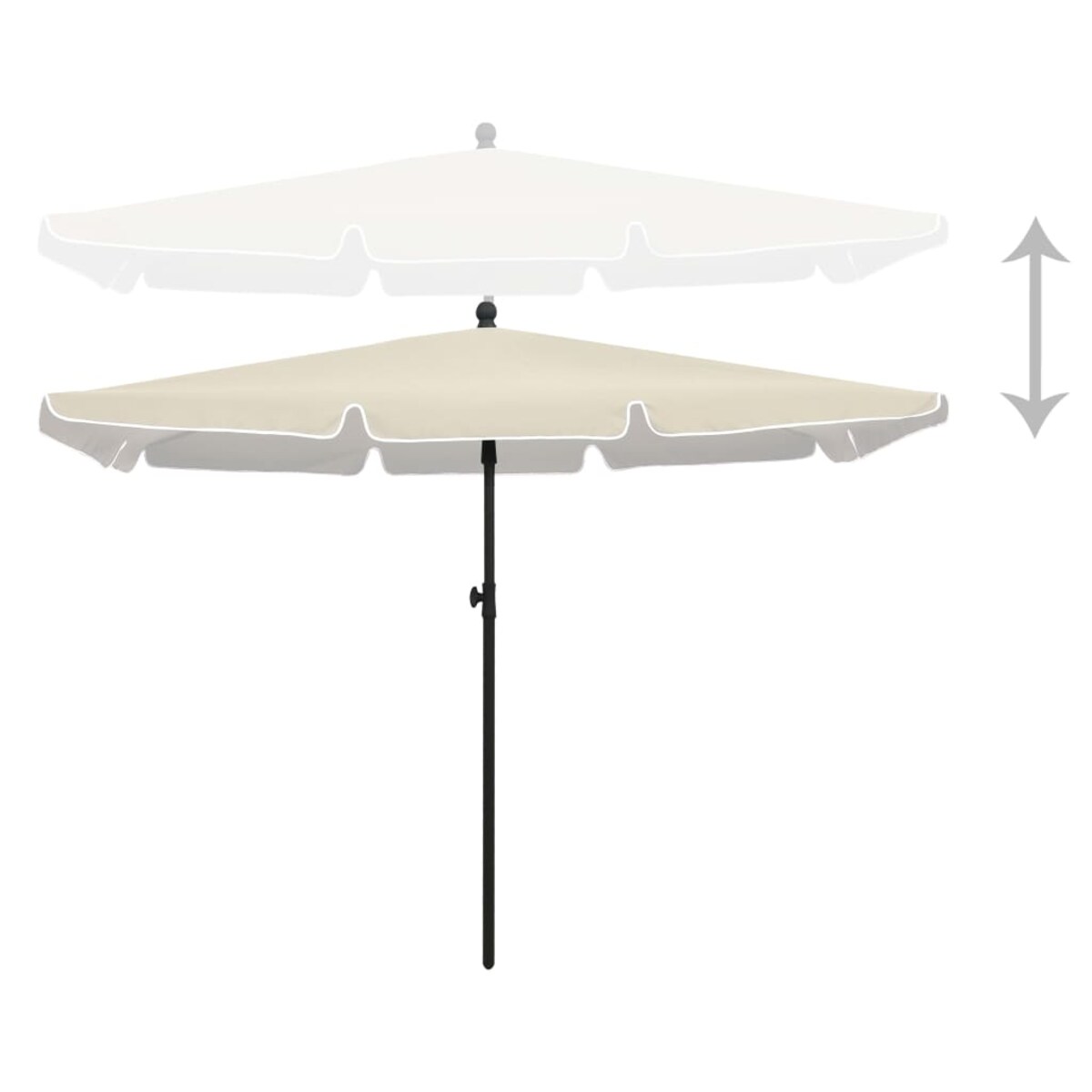 vidaXL Parasol ogrodowy na słupku, 210x140 cm, piaskowy