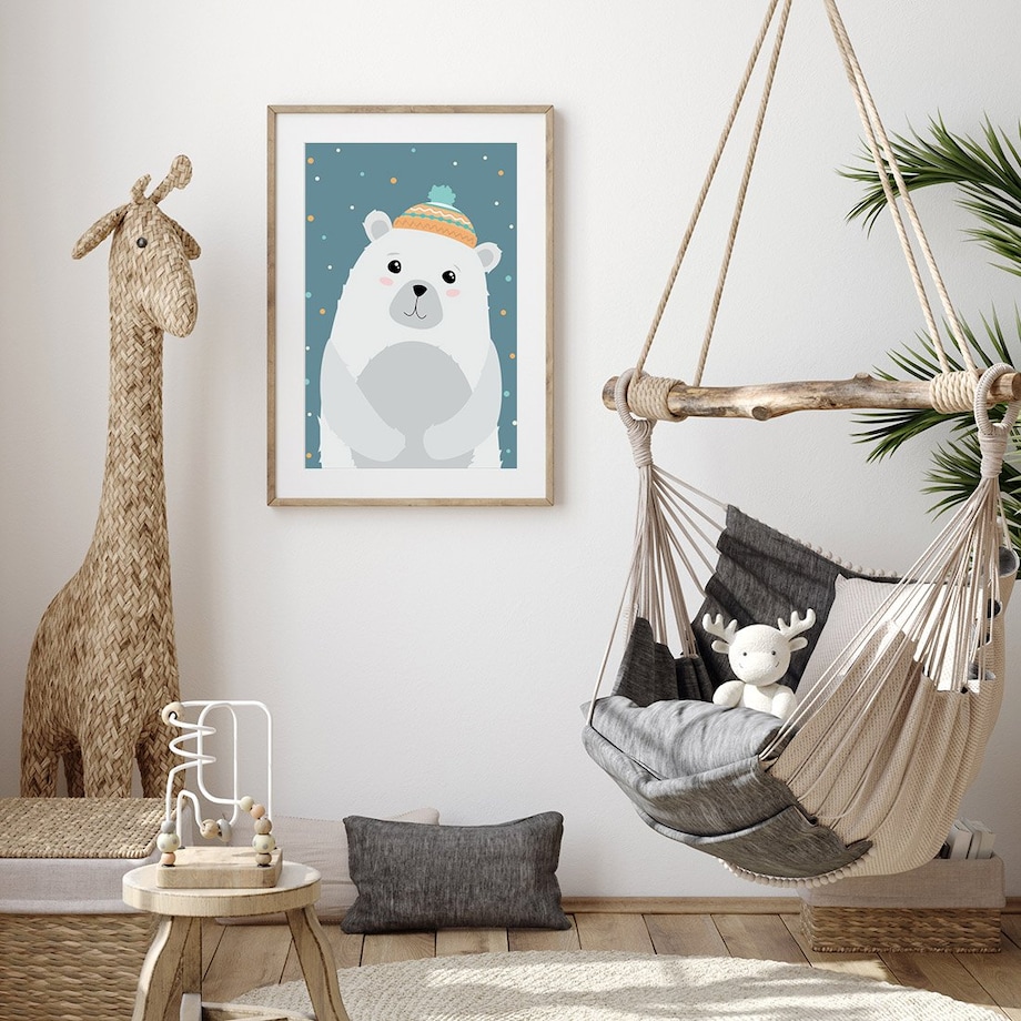 Plakat dla dzieci Miś polarny 20x30