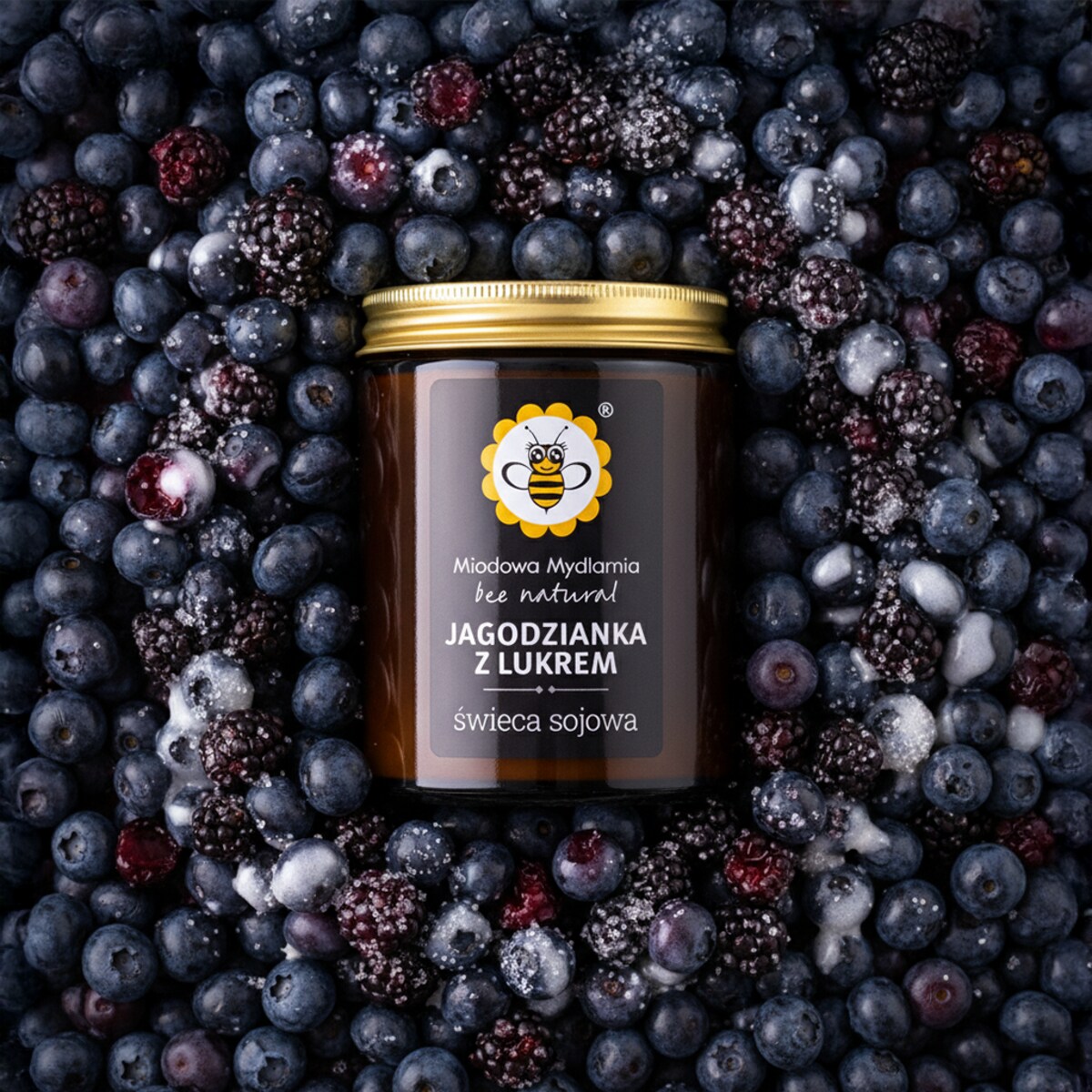 Jagodzianka z Lukrem - świeca z wosku sojowego