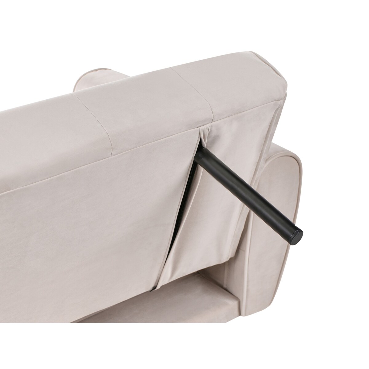 Sofa rozkładana welurowa beżowa SELNES