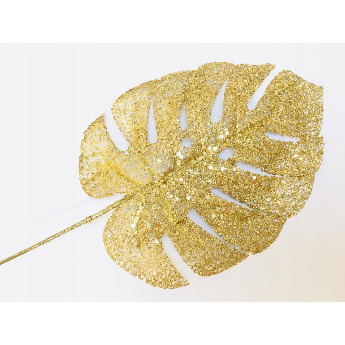 BROKATOWY LIŚĆ anturium ZŁOTY do bukietu dekoracji święta gwiazdka stroik