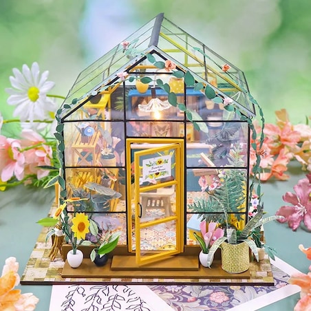 Miniaturowy domek - Kolorowa szklarnia