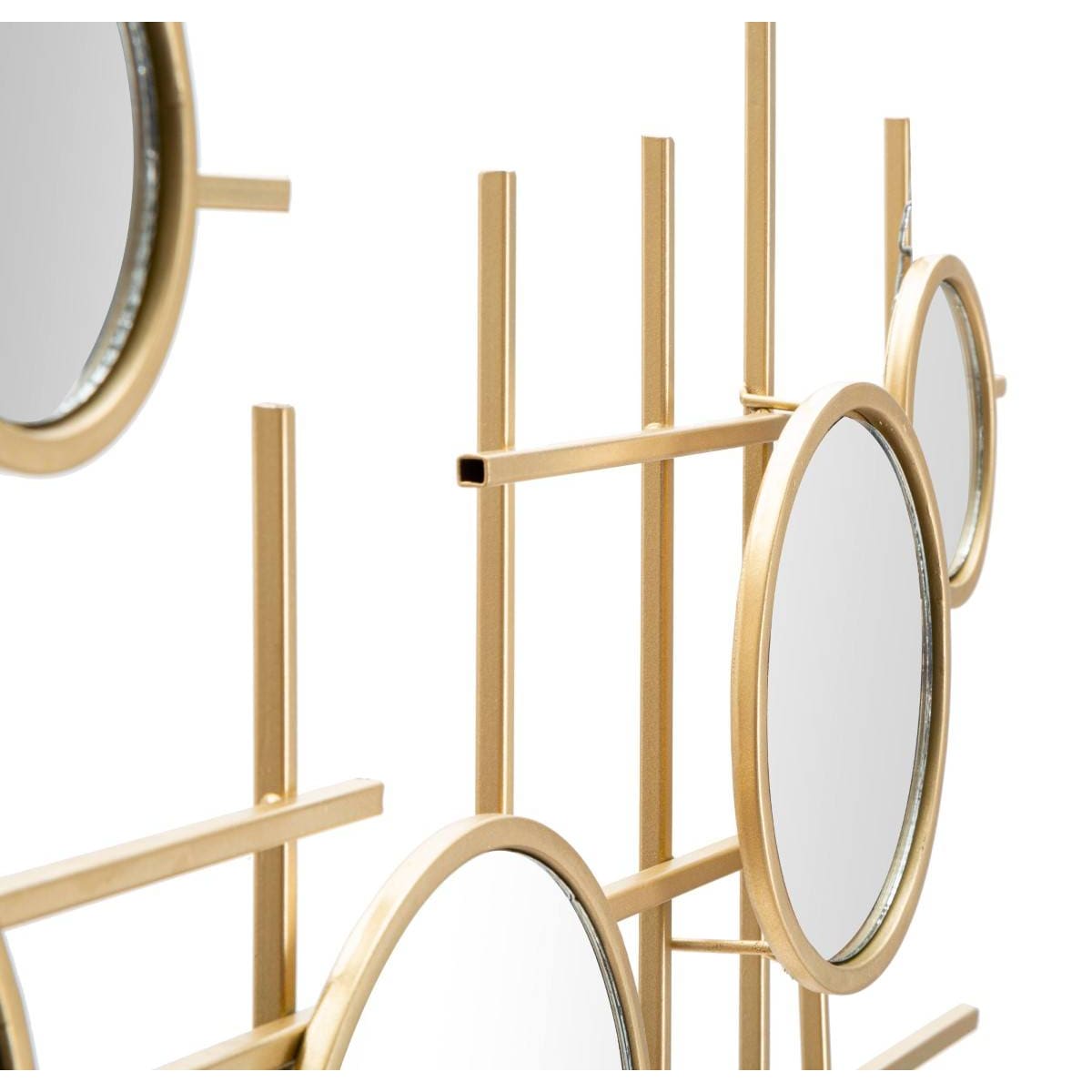 Kompozycja ścienna z metalu i luster, 117 x 61 cm