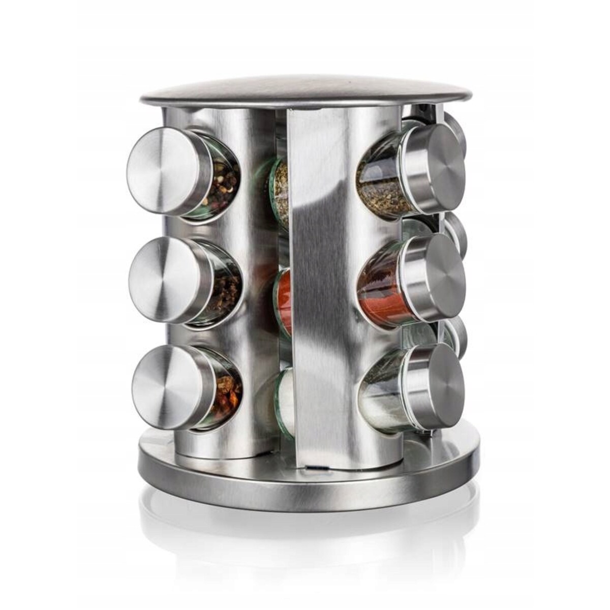 METALOWY PRZYPRAWNIK KOMPLET pojemniki na przyprawy prezent 85ml stojak