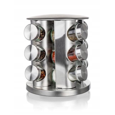 METALOWY PRZYPRAWNIK KOMPLET pojemniki na przyprawy prezent 85ml stojak