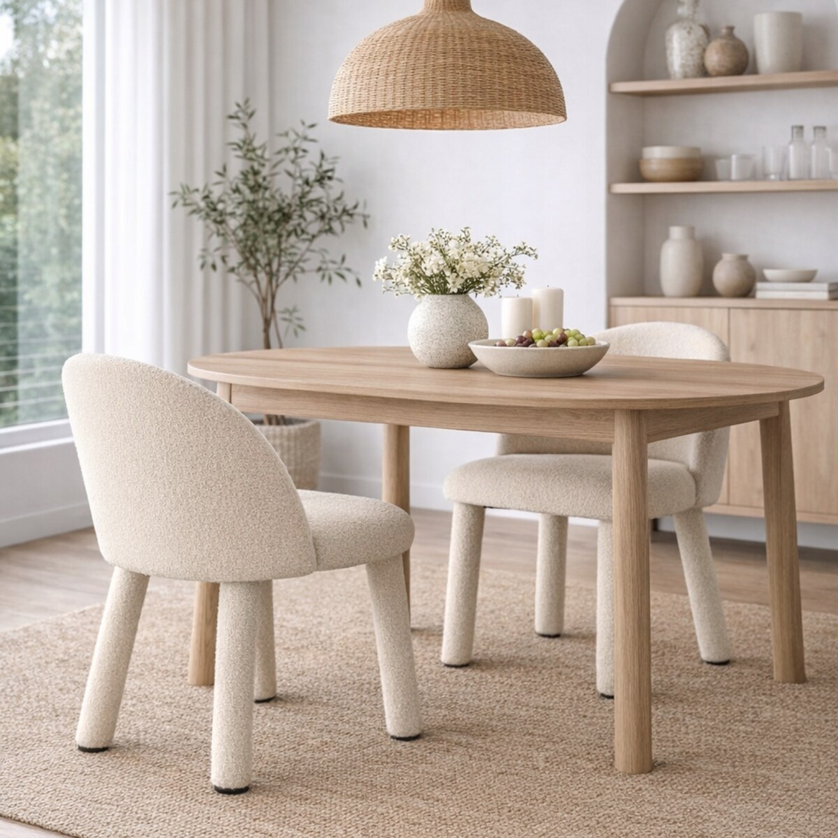 ZESTAW 2 SZTUK Krzesła MONTI Białe Tapicerowane Nowoczesne Do Jadalni