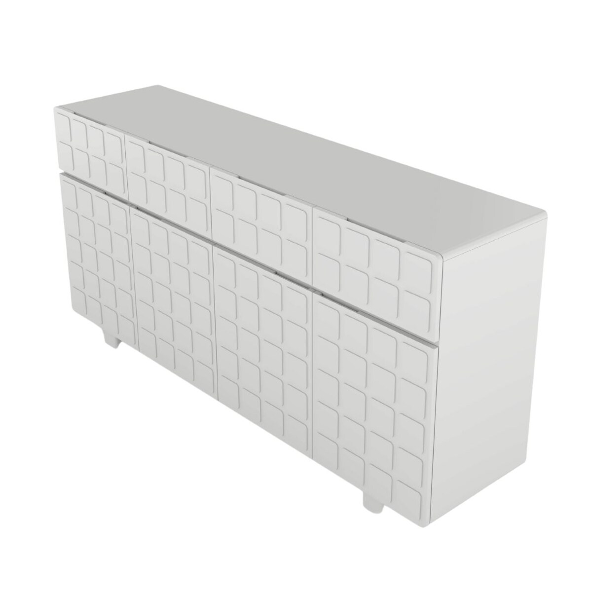 Nowoczesna komoda z frontami 3D Skandica CUBO LONG / kolor szary mleczny / szer. 169 cm