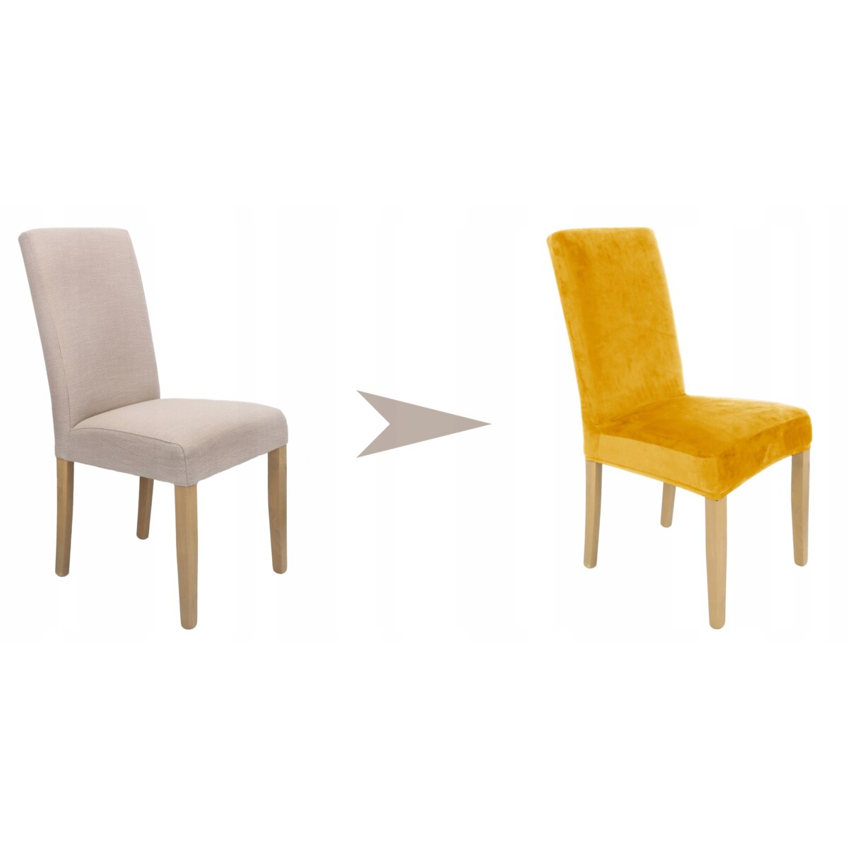 POKROWIEC NA KRZESŁO MUSZTARDOWY WELUR ELASTYCZNY [21WG]