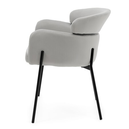 Krzesło tapicerowane welurowe do salonu BOLZANO jasnoszare