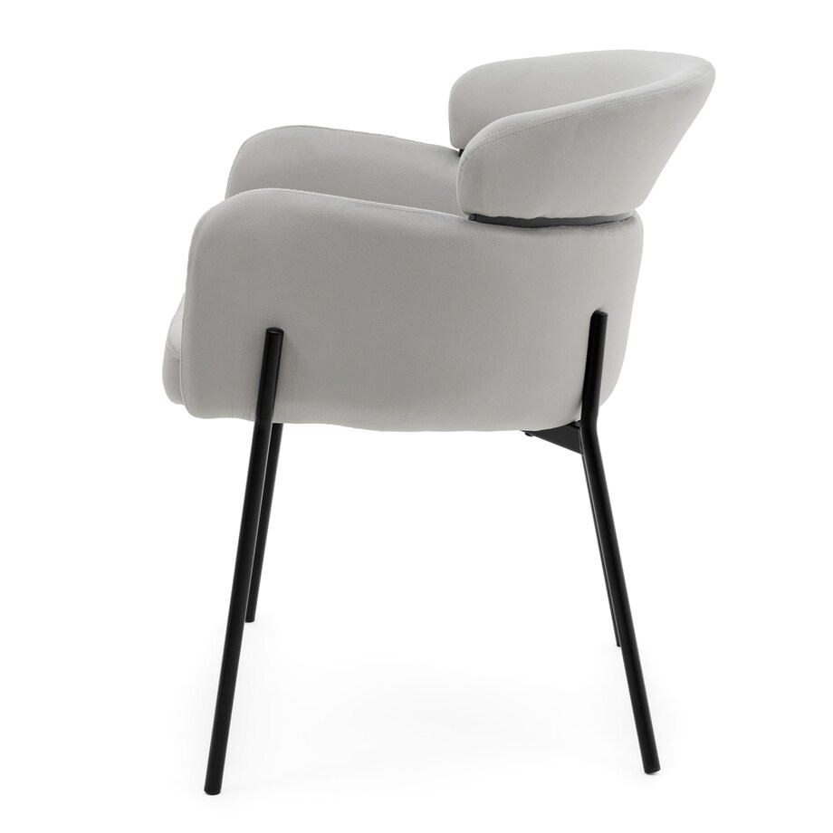 Krzesło tapicerowane welurowe do salonu BOLZANO jasnoszare