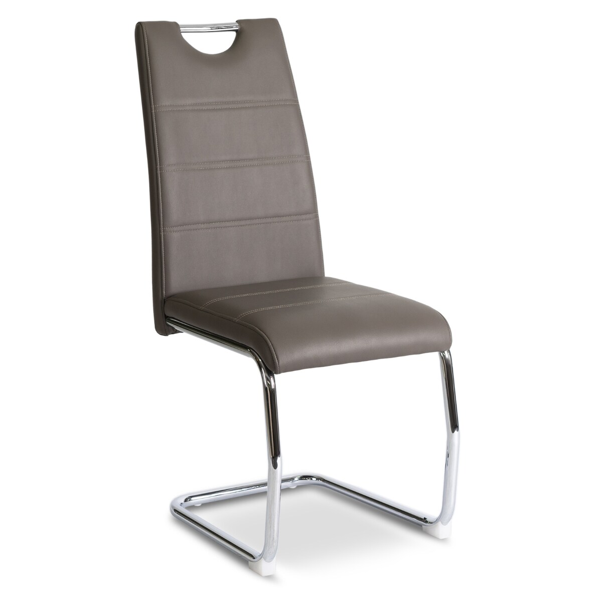 Krzesło Kuchenne Na Płozach Do Jadalni Kuchni Salonu Ekoskóra Szare LOPEZ