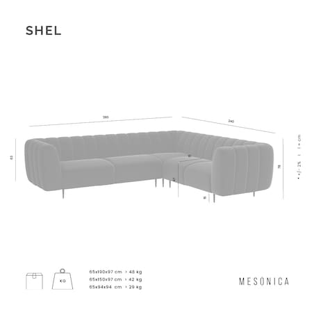 Shel Sofa narożna - ciemnozielona