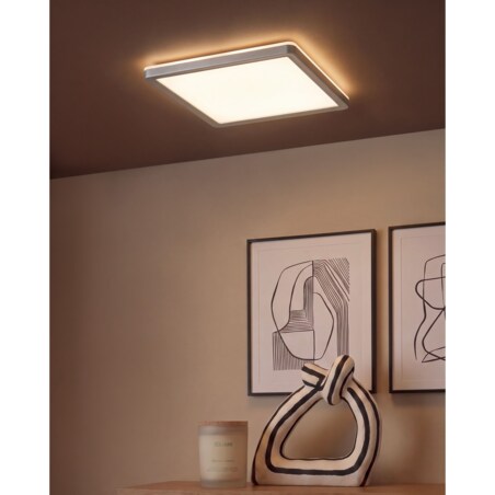 Lampa sufitowa LED TIVORA Z pilotem Ze ściemniaczem Srebrny