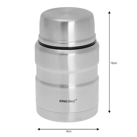 Termos obiadowy stalowy 0.5L srebrny KINGHOFF