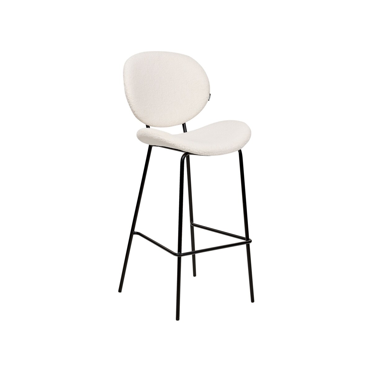 Zestaw 2 krzeseł barowych boucle biały LUANA