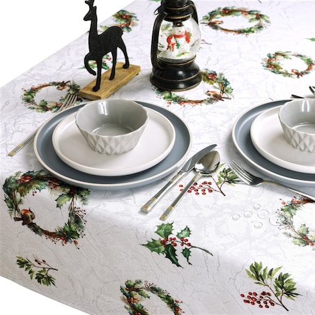 Obrus Jemioła i Wianki - 130x200 cm - wielokolorowy