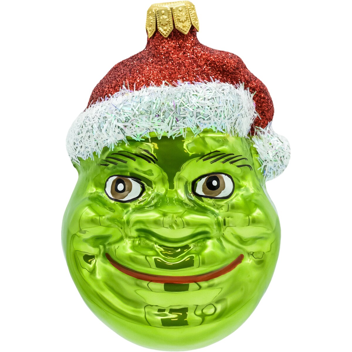 Bombka choinkowa: Ogr w czapce Mikołaja