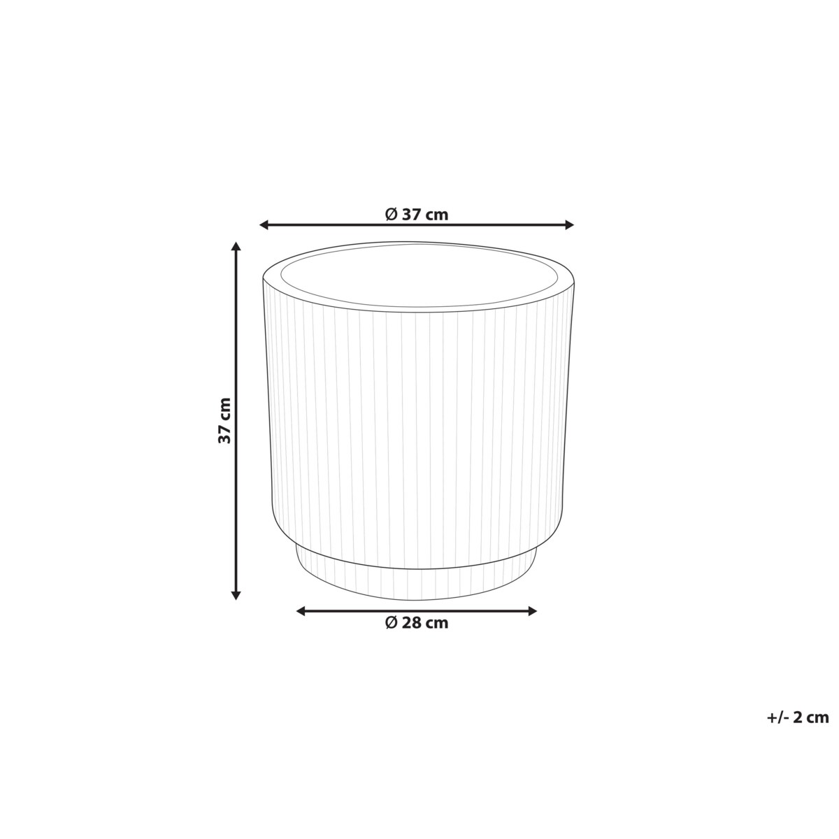 Doniczka okrągła ⌀ 37 cm beżowoszara DARIA