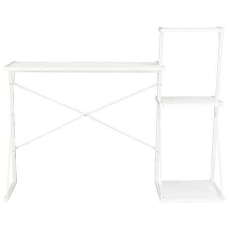 vidaXL Biurko z półką, białe, 116x50x93 cm