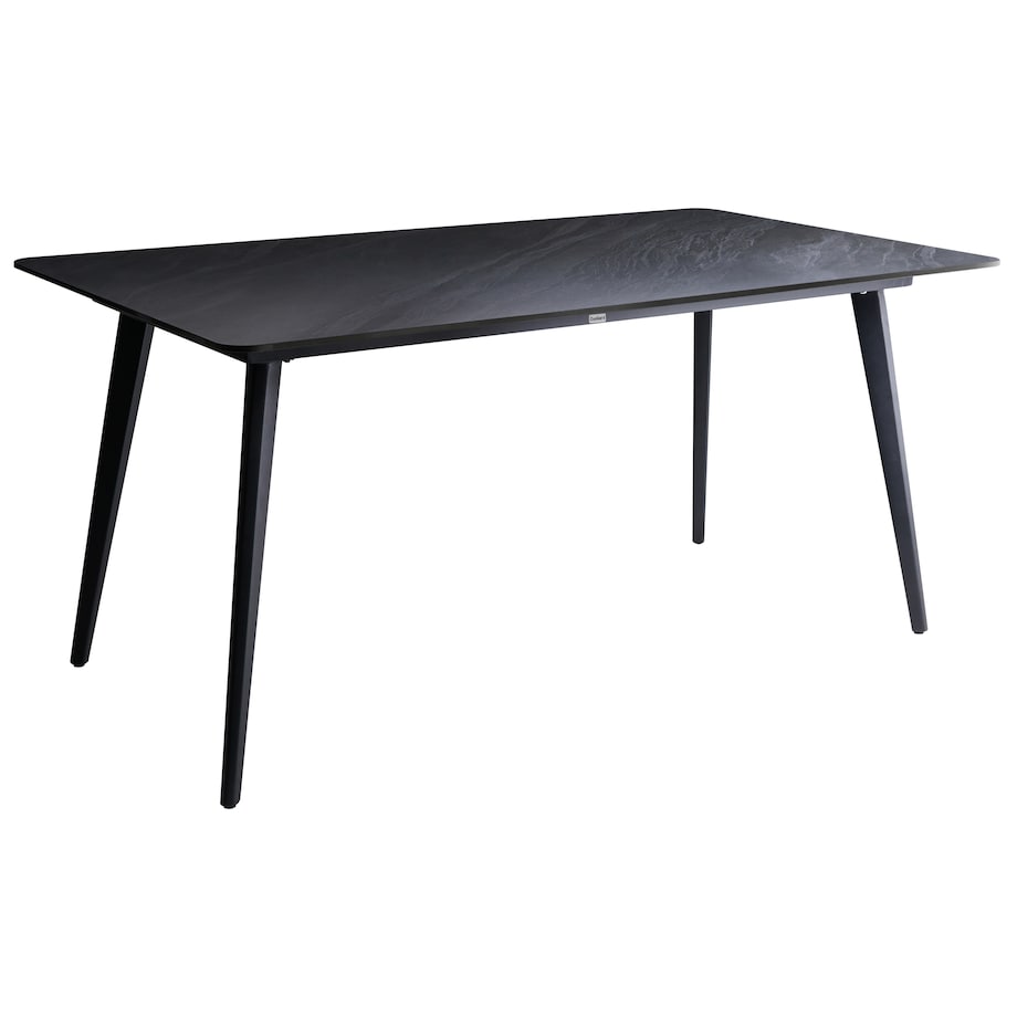 Stół ogrodowy RODALLO 160 cm 90 cm Kamień Czarny marmur