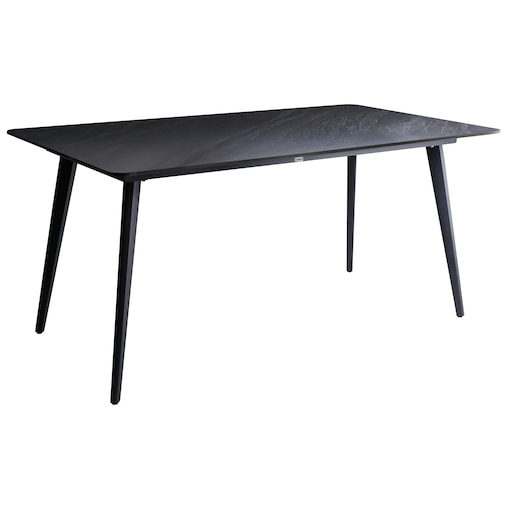 Stół ogrodowy RODALLO 160 cm 90 cm Kamień Czarny marmur