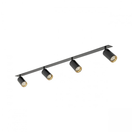 Lampa podtynkowa spot 4x GU10 AMIS BLACK 10809 TK Lighting czarno-złota ruchome reflektory sufitowe