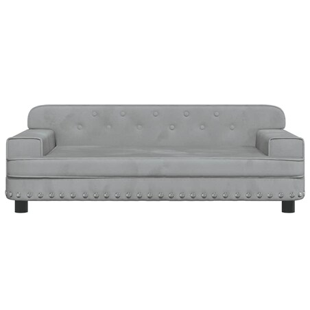vidaXL Sofa dla dzieci, jasnoszara, 90x53x30 cm, aksamit