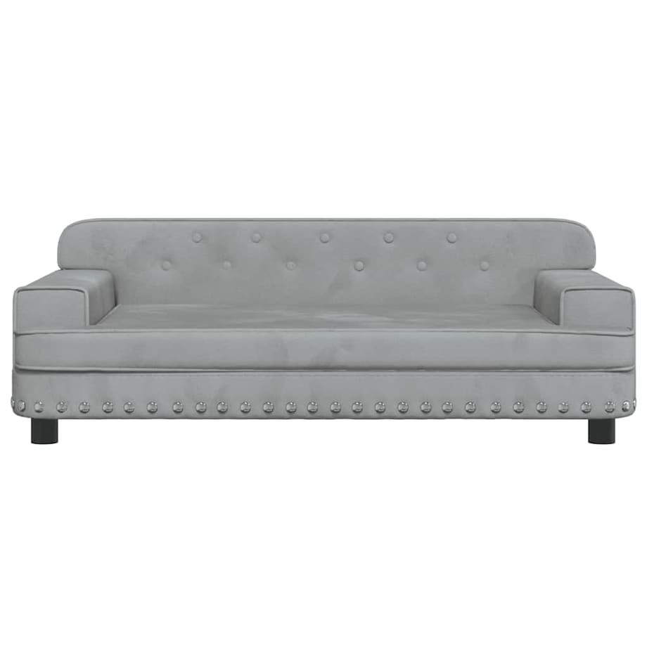 vidaXL Sofa dla dzieci, jasnoszara, 90x53x30 cm, aksamit