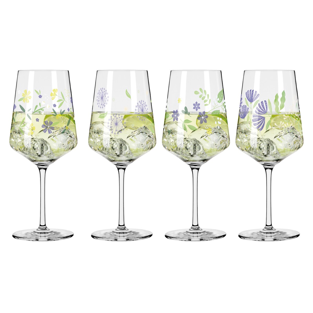 Ritzenhoff Zestaw 4 szt. kieliszków do aperitif Sommertau Hugo ilustrator S.Eikler E.Sprenger-Pieper T. Kuhlmann