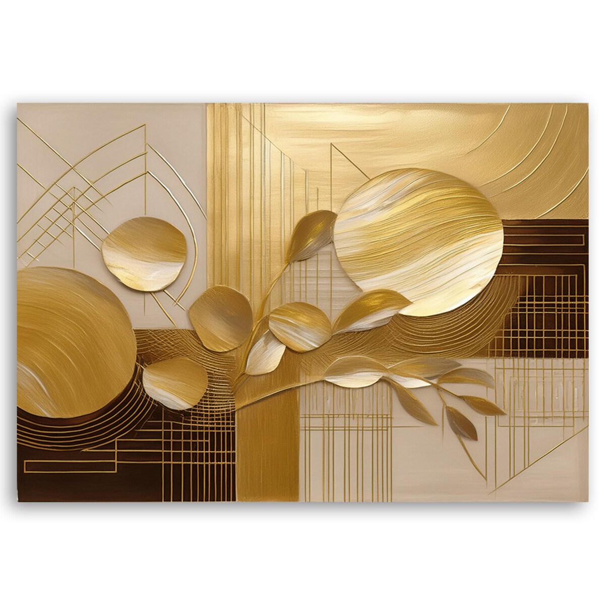 Feeby Obraz na płótnie, Złoty Glamour Abstrakcja 90x60