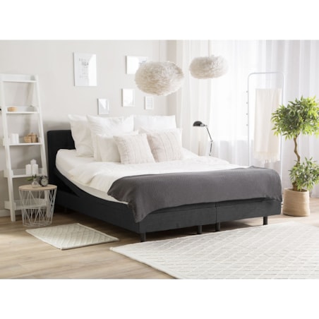 Łóżko regulowane tapicerowane 180 x 200 cm szare DUKE