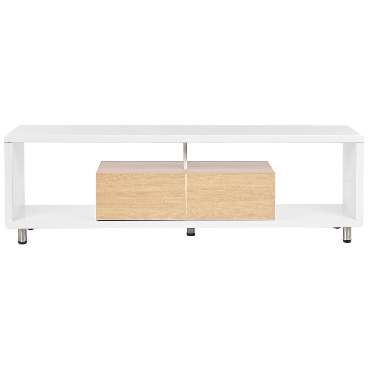 Szafka RTV biała z jasnym drewnem KNOX