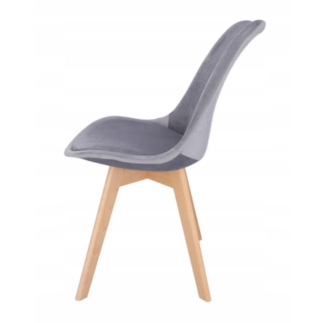 Krzesło tapicerowane welurowe BARI szare