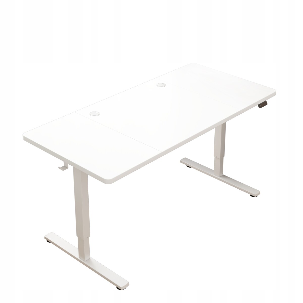 Biurko Elektryczne Podnoszone Białe 160x80 Regulowane Wysokości 72-118 cm
