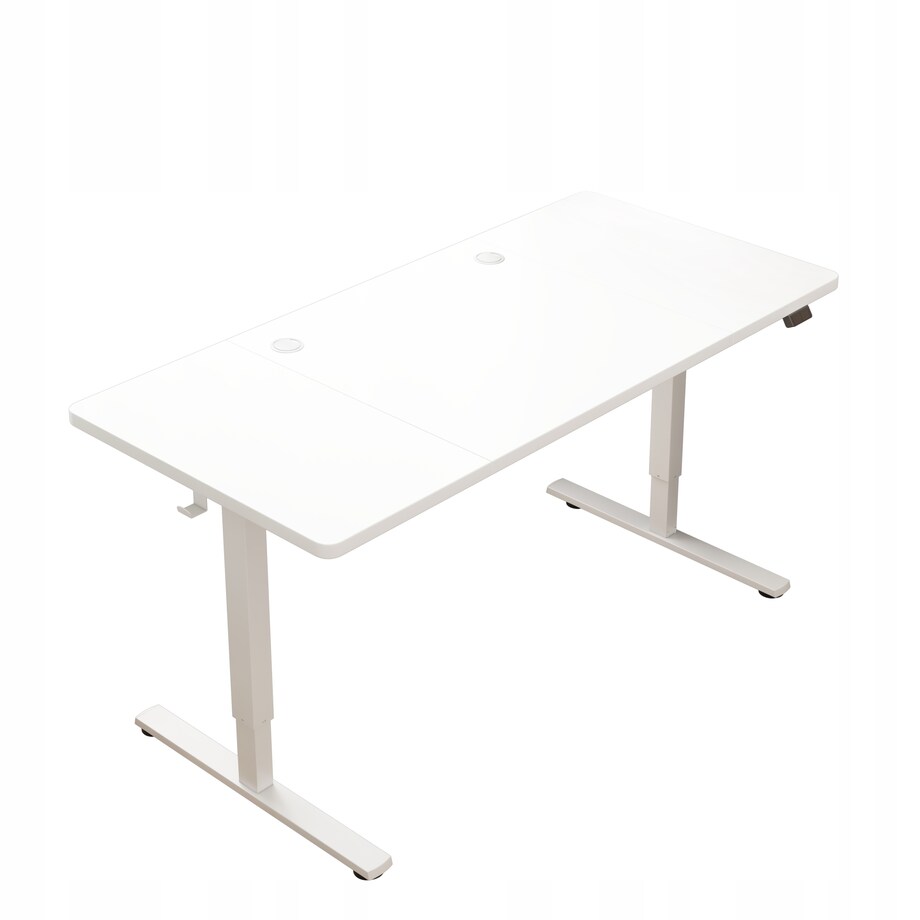 Biurko Elektryczne Podnoszone Białe 160x80 Regulowane Wysokości 72-118 cm