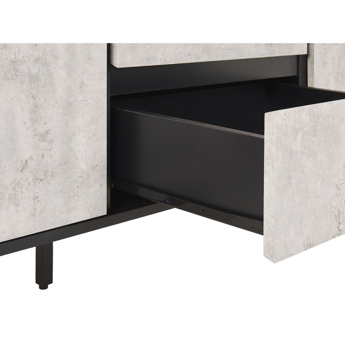 Komoda efekt betonu z czarnym BLACKPOOL