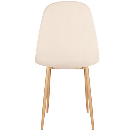 Krzesło tapicerowane welurowe beżowe do salonu jadalni pikowane