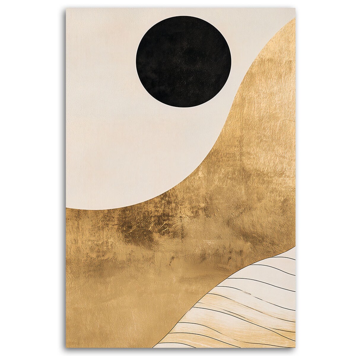 Feeby Obraz do sypialni, Abstrakcja Minimalizm Złoty 40x60