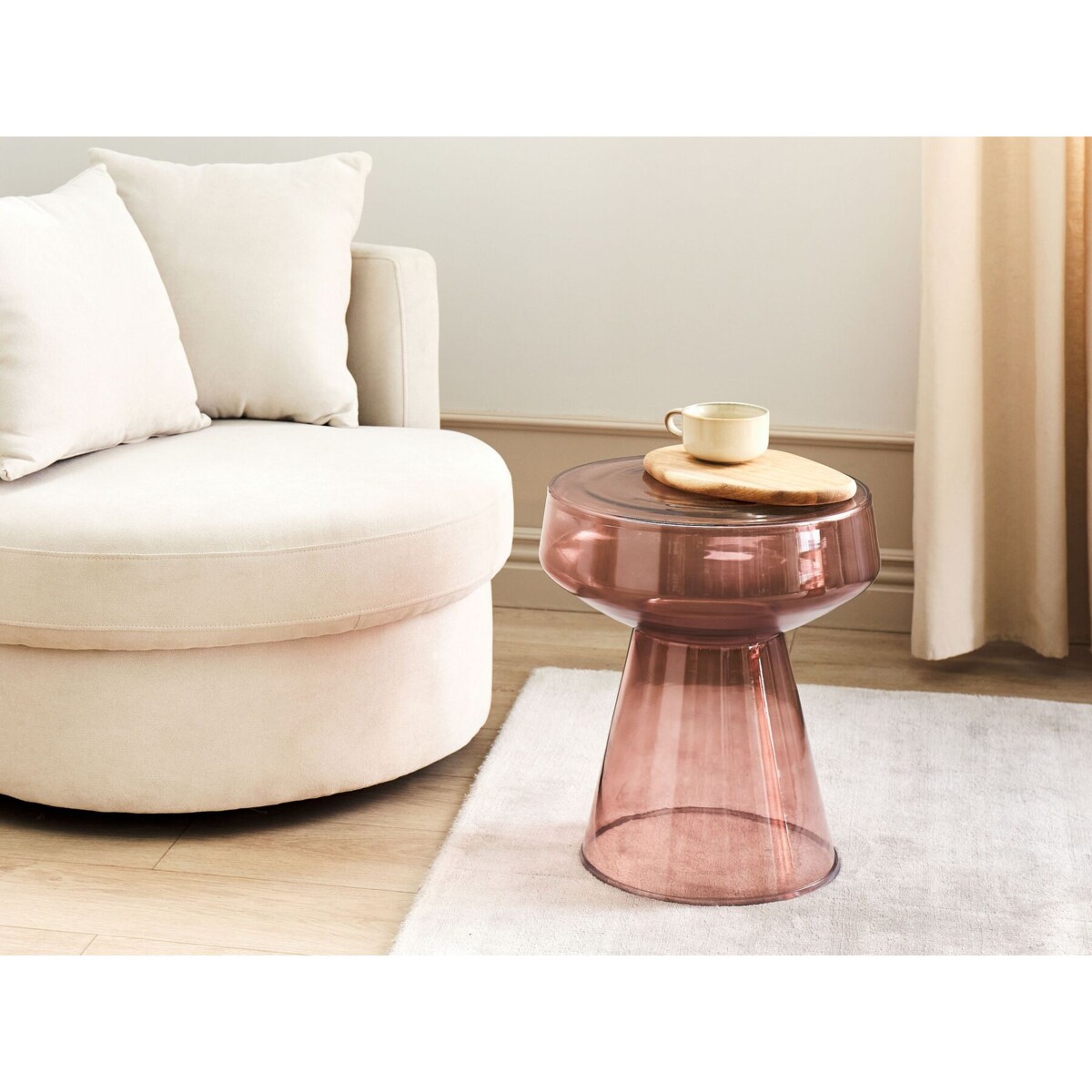 Stolik pomocniczy LAGUNA Szkło Czerwony