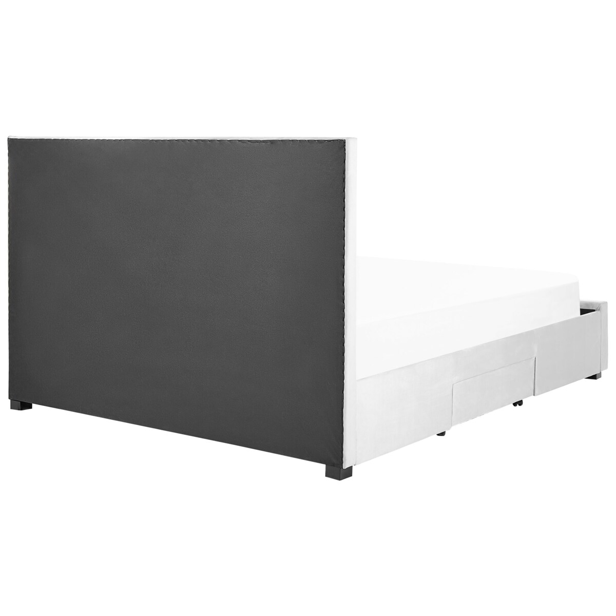 Łóżko z szufladami welurowe 180 x 200 cm jasnoszare LIEVIN