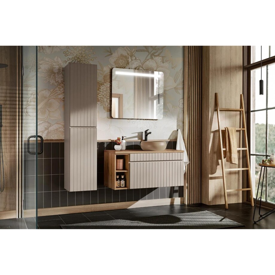 Szafka pod umywalkę nablatową ICONIC CASHMERE zestaw 80 cm z blatem