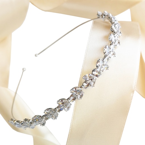 Opaska ślubna z cyrkoniami srebrna wieczorowa elegancja wysoka jakość